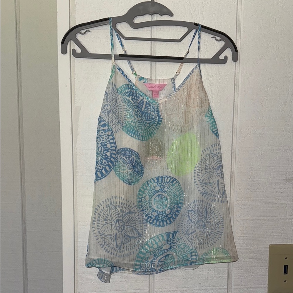Lilly Pulitzer Blue and Green shimmer tank